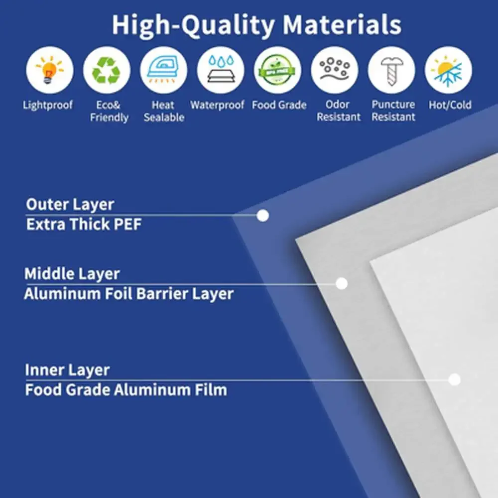 5 Gallon Mylar Food Storage Bags with Oxygen Absorbers, Waterproof, Bpa-Free